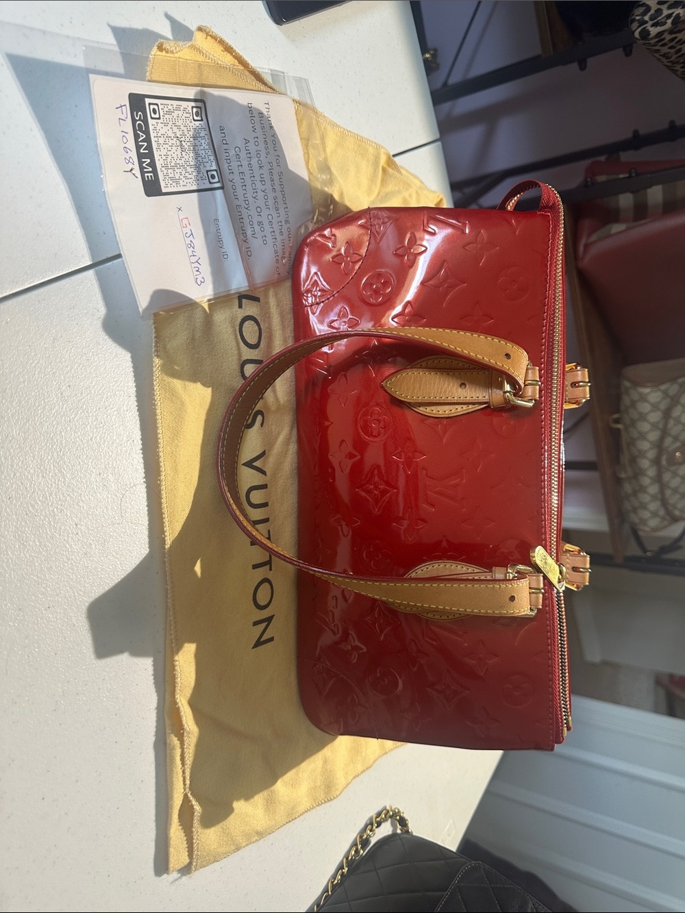 Louis Vuitton Red Patent Leather Shoulder Bag - Picture 14 of 16